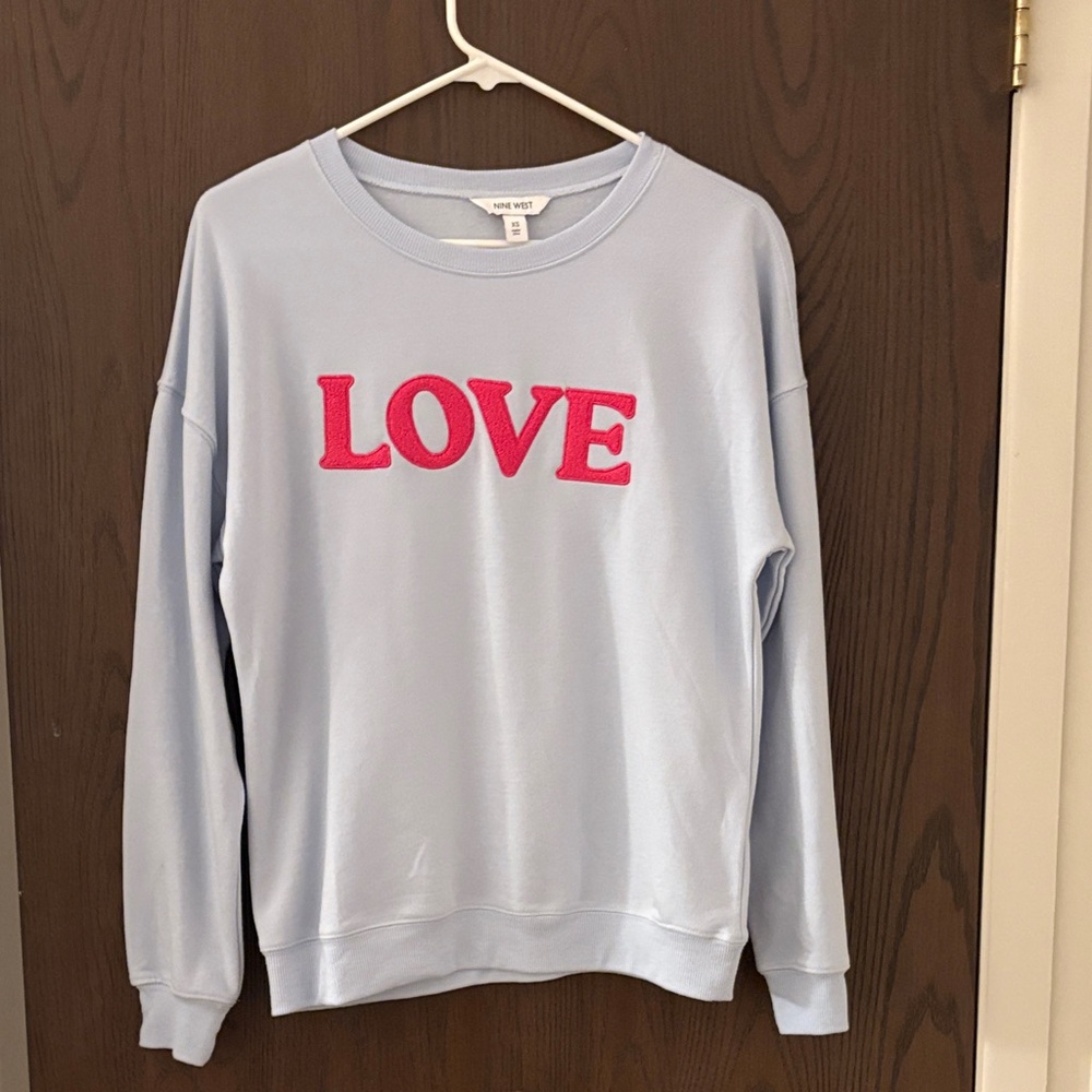 Never Worn Nine West Light Blue Love Sweater